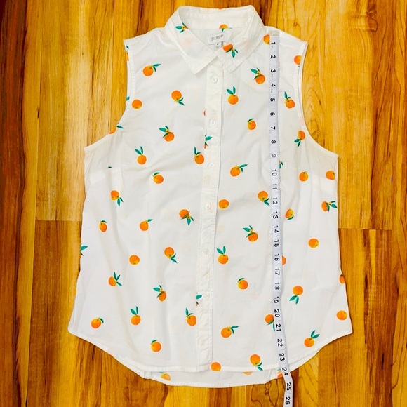 J. Crew fruit print sleeveless button down blouse size M - Picture 9 of 9